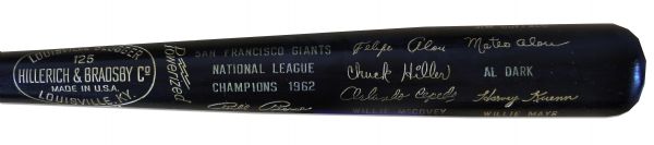 1962 Giants National League Championship Bat -- From Larry Jansen's Estate
