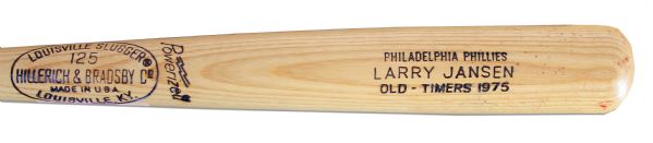 Larry Jansen Custom-Issued Bat for the 1975 Old Timers Game
