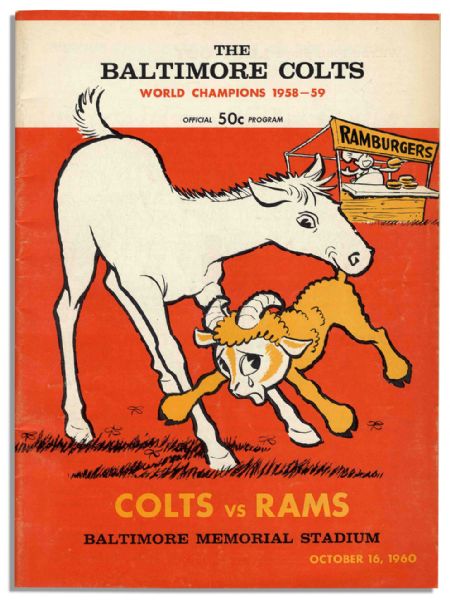 Collection of 10 Vintage Baltimore Colts Programs From the Late 1950's