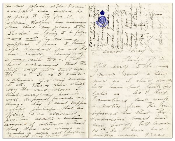 Henry Robertson Birdie Bowers 8-Page Autograph Letter Signed -- From 1907, Five Years Before He Perished on Scott's Terra Nova Expedition