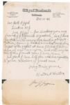 Legendary Boxer Jim Jeffries Signature -- With Letter From His Hunting Buddy