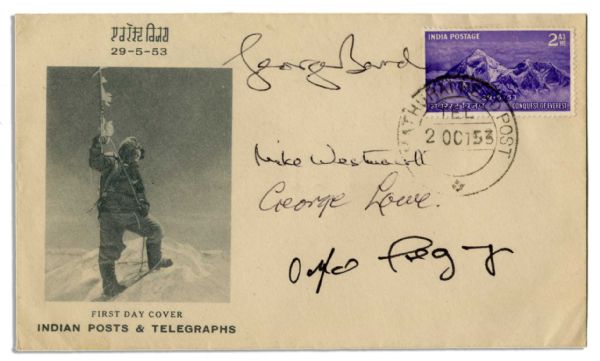 1953 Everest Expedition First Day Cover Signed by Expedition Members