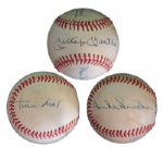 Hall of Famers Willie Mays, Mickey Mantle and Duke Snider Signed Baseball -- With PSA/DNA COA