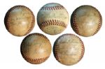 1954 Brooklyn Dodgers Signed Baseball -- With 12 Signatures Including Hall of Famers Jackie Robinson, Pee Wee Reese, Walter Alston and Tommy Lasorda -- With PSA/DNA COA