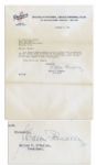 Dodgers Owner Walter OMalley Typed 1957 Letter Signed on Brooklyn Stationery Just Months Before Move To Los Angeles -- ...chance to meet in Los Angeles... -- With JSA COA