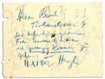 Theodore Herzl Autograph Note Signed -- Rare