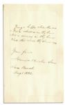 Harriet Beecher Stowe Manuscript Poem Signed -- ...Not a shadow on thy brow / Not a sorrow in thy heart...