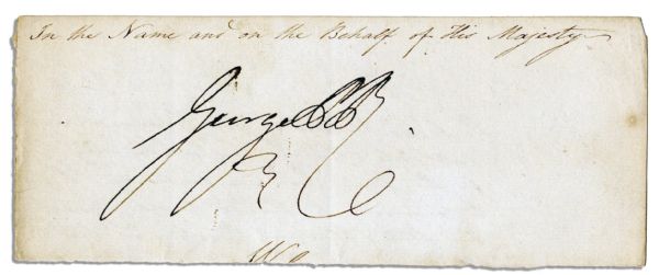 King George IV Signature as Prince Regent