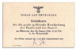 Official WWII-Dated 1942 Nazi Party Rally Ticket