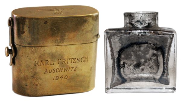 Auschwitz Commander Karl Fritzsch's Personal, Engraved Inkwell