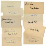 Excellent Collection of 10 Autographs From 1920s Baseball Legend Waite Hoyt 