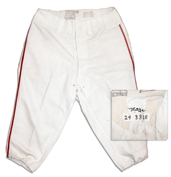 Willie Mays 1966 San Francisco Giants Uniform Home Pants, Game-Worn -- From the Larry Jansen Estate