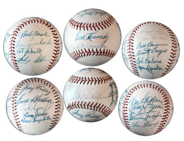 1955-56 Seattle Rainiers Team Signed Baseball -- 23 Signatures -- With Larry Jansen, Joe Ginsberg, Bob Swift & 20 Others -- From Estate of Larry Jansen