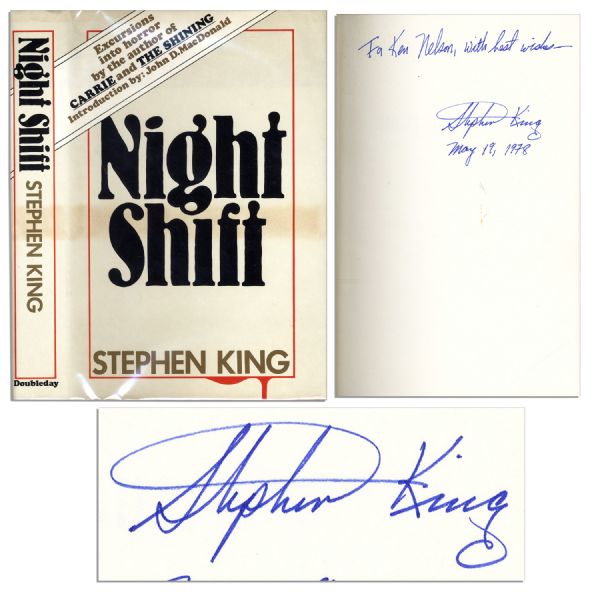 Stephen King Signed ''Night Shift'' -- His First Short Story Collection & First Book in Which He Writes a Foreword