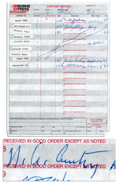 Neil Armstrong Signed Delivery Form