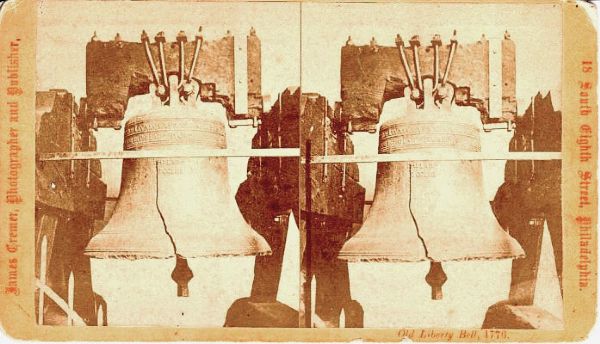 Liberty Bell Stereoview 3D View Card