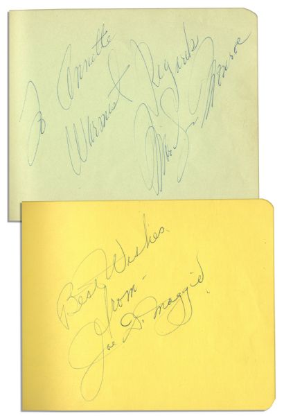 Beautiful Example of Marilyn Monroe's Signature in an Autograph Album -- ''To Annette / Warmest Regards / Marilyn Monroe'' -- Album Also Has Joe DiMaggio's Signature Together With Marilyn's