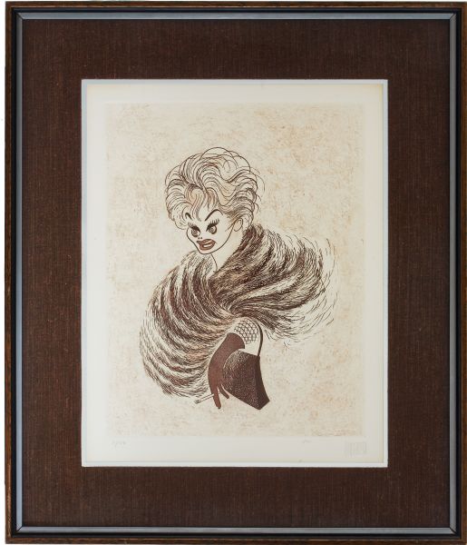 Al Hirschfeld Signed Print of Lucille Ball -- Special Item by the Epic Celebrity Animator Which Lucy Displayed in Her Home