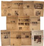 Historic Lot of Nine Newspapers from Neil Armstrongs Hometown -- Spanning Three Months, From July 1969 to September 1969 -- With Terrific Apollo 11 Content