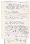 Clyde Tombaugh Autograph Letter Twice-Signed -- Regarding Pluto & His Disregard of Astrology -- ...I do not believe anything in Astrology...gullible people will pay money for such worthless...