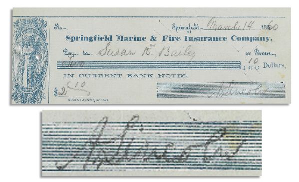 1860 Check Written and Signed by Abraham Lincoln -- Just Before Becoming the Republican Presidential Candidate