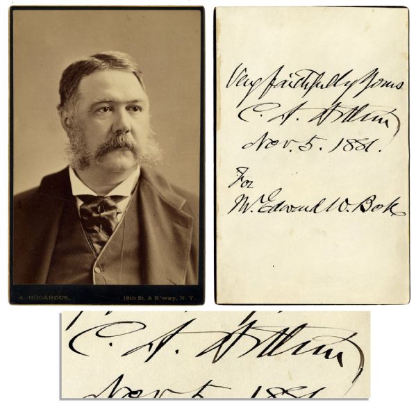 President Chester A. Arthur Signed Cabinet Photo