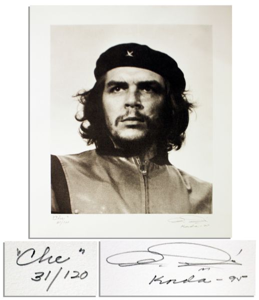 Photographer Alberto Korda Signs Che Guevara ''Heroic Warrior'' -- Limited Edition Lithograph Printing of Iconic Photo
