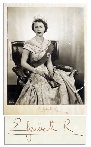 Queen Elizabeth II Signed Photo From The Year of Her Coronation -- 1953