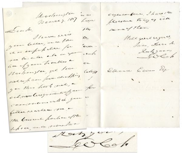 1848 Presidential Candidate Lewis Cass Autograph Letter Signed From 1847