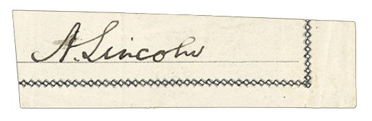 Abraham Lincoln Signature -- With PSA/DNA COA