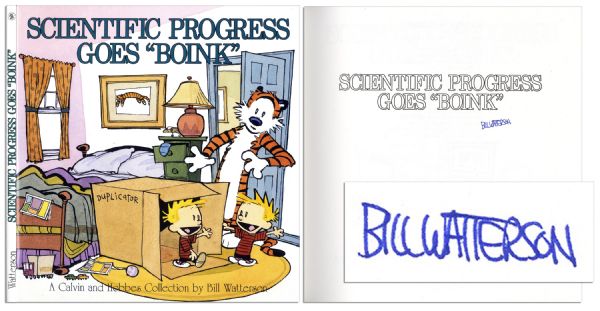 ''Scientific Progress Goes 'Boink''' Comic Strip Compilation Book Signed by Calvin & Hobbes Creator Bill Watterson