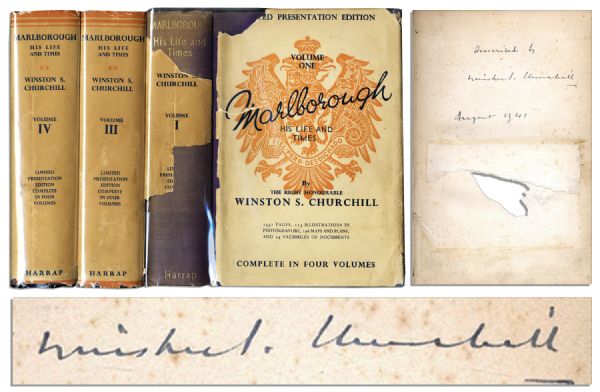 Winston Churchill Signs the Biography He Authored on His Ancestor, The 1st Duke of Marlborough, Just Before WWII