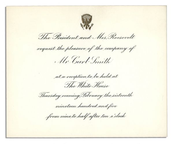 Invitation to the Theodore Roosevelt White House in 1905