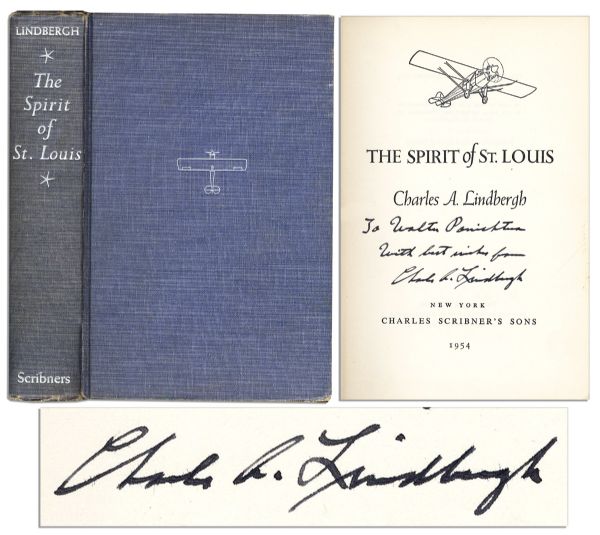 Charles Lindbergh Signed Memoir ''The Spirit of St. Louis''
