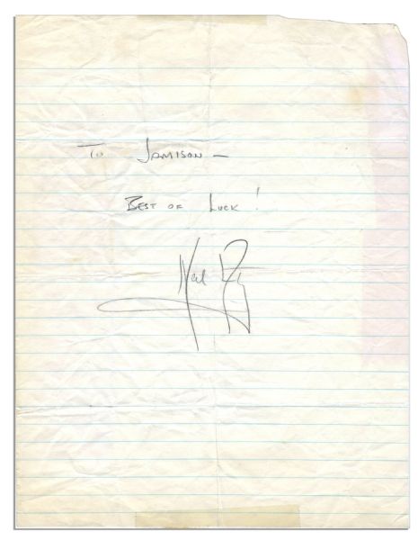 Neil Armstrong's Signature & Handwritten Dedication