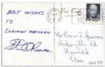 Apollo 14 Astronaut Stuart Roosa Signed Postcard -- Postmarked 31 January 1971 -- The Day the Apollo 14 Mission Launched