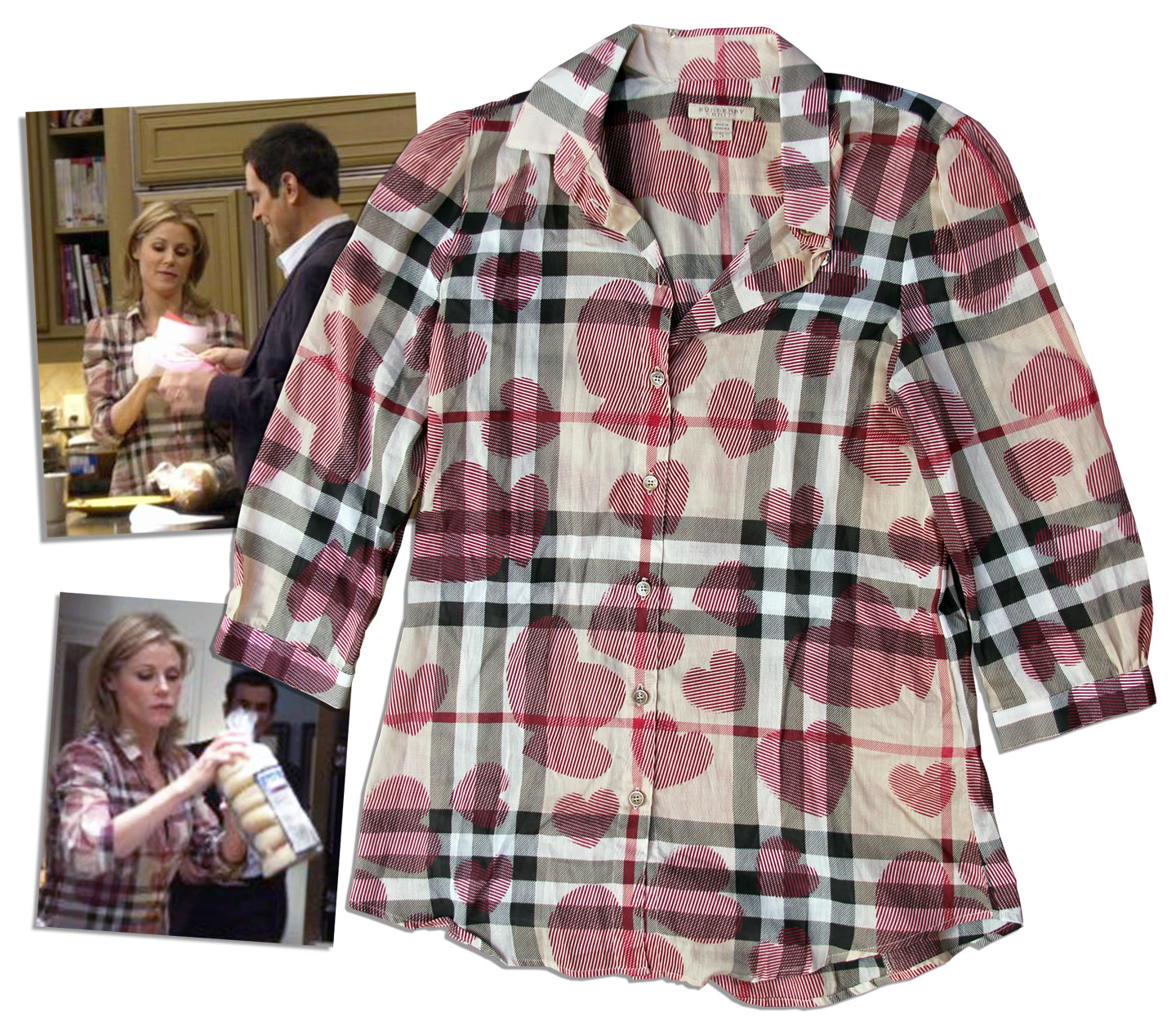 Lot Detail - Julie Bowen Screen-Worn Burberry Blouse on ''Modern Family''  -- From the Hit Valentine's Day Episode of The Show's First Season