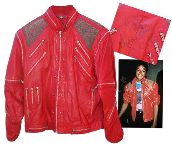 Michael Jackson's Iconic ''Beat It'' Stage-Worn Jacket -- Signed by the King of Pop in the ''Thriller'' Era in 1988