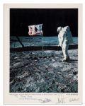 Impressive 11 x 14 Photo Signed by the Apollo 11 Crew -- Neil Armstrong, Buzz Aldrin & Michael Collins