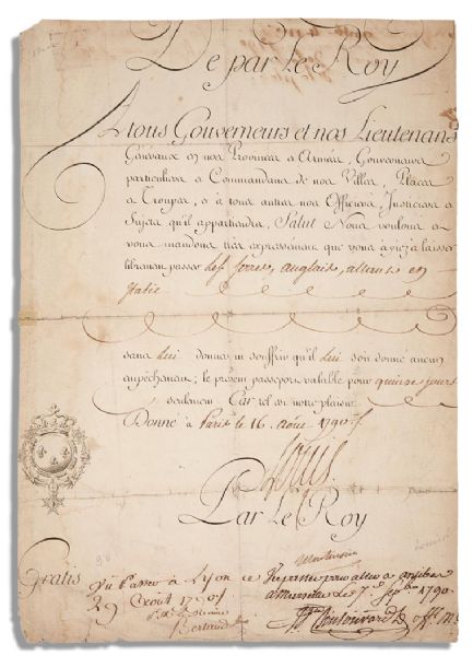 Louis XVI 1790 Document Signed as King of France