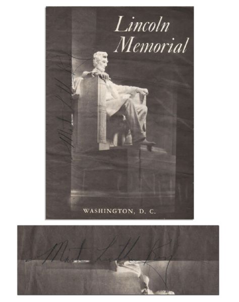 Martin Luther King Signed Lincoln Memorial Program From August 1963, After the March on Washington -- Scarce