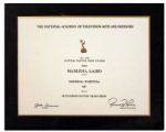 Emmy Certificate Honoring Marlena Laird as Director of General Hospital -- The Program That Won Outstanding Daytime Drama Series That Year
