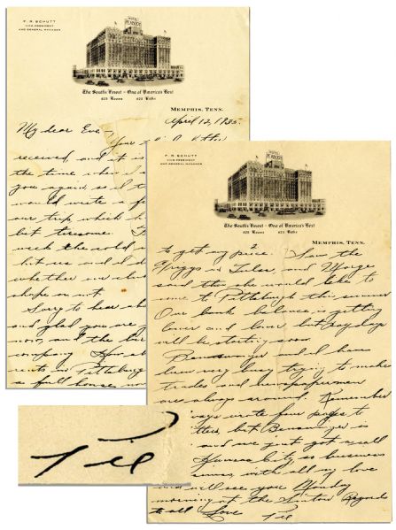 Pie Traynor Autograph Letter Signed With Handwritten Envelope -- 1935 -- ''...I have been very busy trying to make trades and newspapermen are always around...''