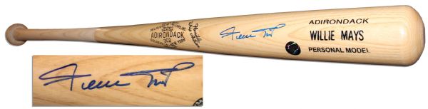 Willie Mays Signed Baseball Bat -- Boldly Signed in Blue Felt Tip Ink -- With ''Say Hey'' Hologram -- Fine Condition