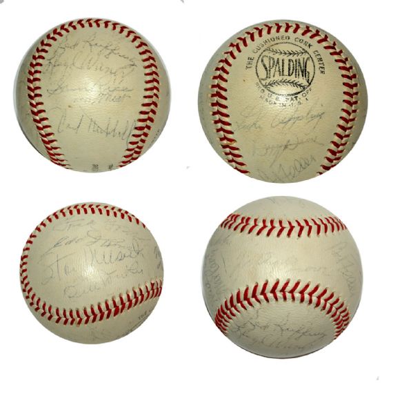 Hall of Fame Signed Baseball -- Signed by 19 HOFers Including Joe DiMaggio, Stan Musial & Pie Traynor