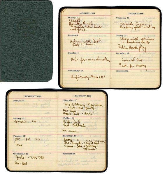 1938 Diary by Frances ''Terry'' Glassmoyer, J.D. Salinger's Frequent Companion at Ursinus College -- Terry Pens in a Number of Dates With ''Jerry''