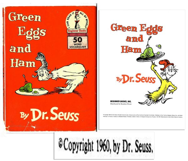 Scarce First Edition, First Printing of Dr. Seuss' Beloved ''Green Eggs and Ham''