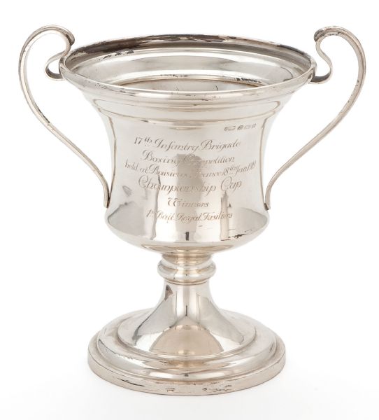 1919 Boxing Trophy for the British Expeditionary Force -- Stunning Artifact of Brave WWI Troops Stationed in France