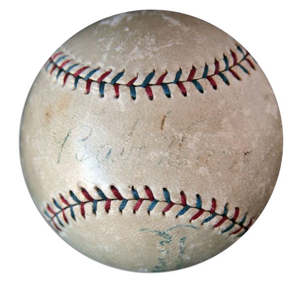 Babe Ruth Single Signed Baseball -- Signed on the Sweet Spot -- With JSA COA