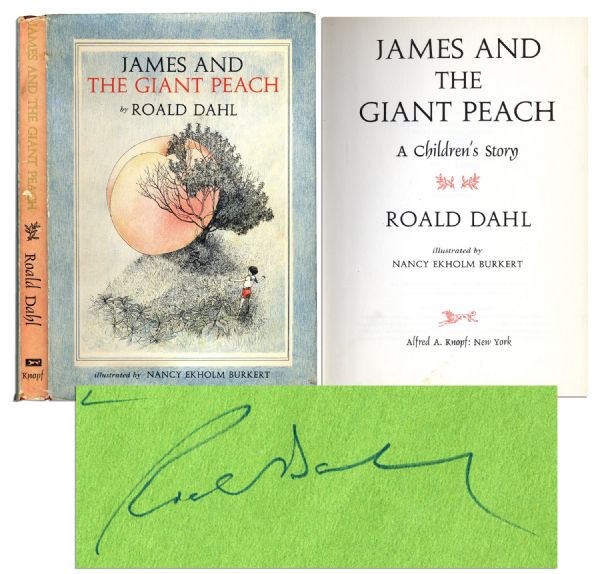 Roald Dahl Signed ''James and the Giant Peach'' -- Scarce